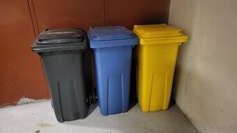 NOVÉ Plastové popelnice směs, plast, papír - 120 litrů