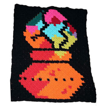 Háčkovaný obraz s kaktusem