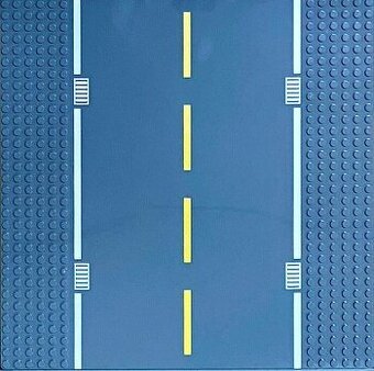 Lego City - silnice rovná - žlutá středová čára - kopie Lego