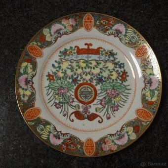 Čínský porcelán - talíř,  ručně malováno