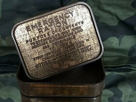 WWII Emergency Ration, plechová krabička na nouzovou dávku