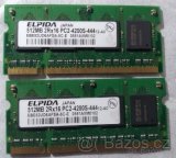 ⚡️ So-Dimm DDR2, 2x 512M ELPIDA PC2-4200S-444 ⚡️