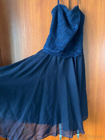 Plesové šaty Press Cheryl modré 34 + boty 38, krásný komplet