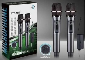 2ks sada kvalitní bezdrátový profesionální UHF mikrofon TTD-