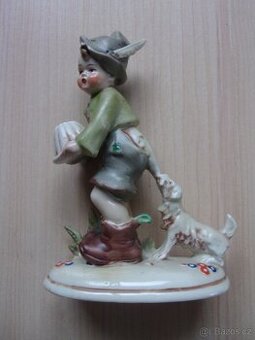 STARÁ PORCELÁNOVÁ FIGURKA - KLUK, BÁBOVKA A PES