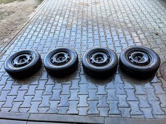 Zimní kola plechové disky 5x100 r15 pneu 195/65r15 - 1