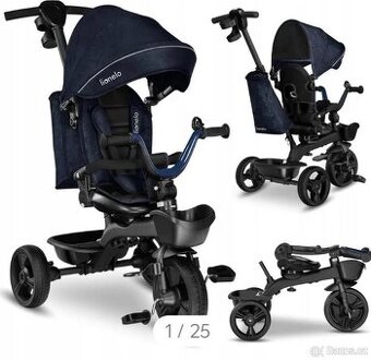 Tříkolka , kolo a kočárek 3 v 1 Lionello blue Kori