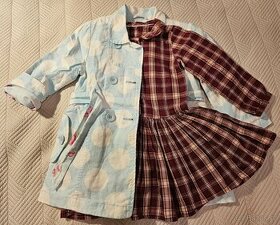 Vel. 98cm, 2-3 roky, šaty M&S a kabát Next