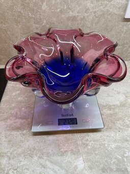 Hutní sklo - mísa Hospodka