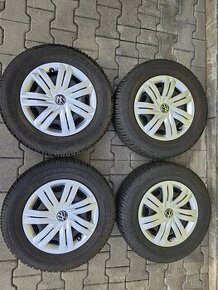 5x100 14 5J ET38 plechové disky VW vč.zimních pneu