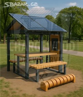 Solární odpočívadlo s nabíjením elektrokol a USB