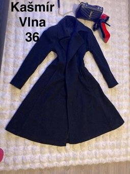 Kasmirovy vlneny vypasovany kabat cerny novy 36