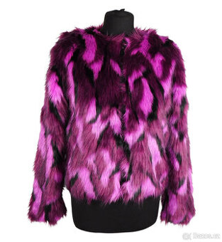 Dámský růžovofialový kožíšek na zip LINDEX vel. XS