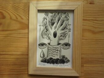 Olga Čechová - krásná grafika Strom plačících očí, originál