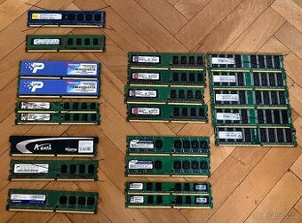 Paměti RAM do PC, typu DDR, DDR2 a DDR3, uvedená cena je za