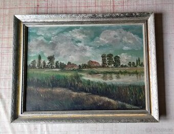 Samota u rybníka  /  Jan Peksa 1959  /  olej