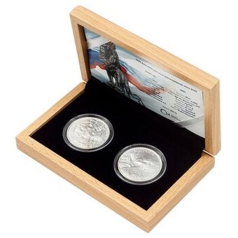1oz investičních mincí Český lSada dvou stříbrnýchev a Orel