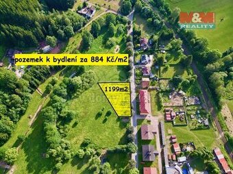 Prodej pozemku k bydlení, 1199 m², Meziměstí