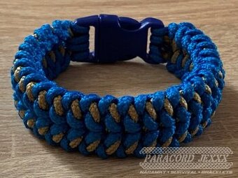 PARACORD náramek (19 cm) blue - bronze - 1