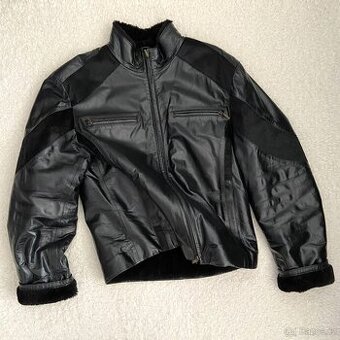 Pánská černá zimní bunda z pravé kůže vel. 48