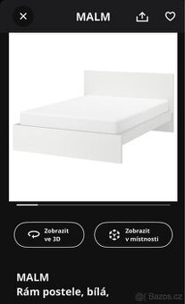 IKEA - MALM rám postele bílá - 1