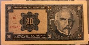 Vzacna 20 koruna 1926 serie UF