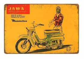 plechová cedule - Jawa 50 - Mototechna (dobová reklama) - 1
