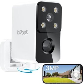 VNITŘNÍ VENKOVNÍ WIFI KAMERA IEGEEK BATERIOVÁ OTOČNÁ 180°