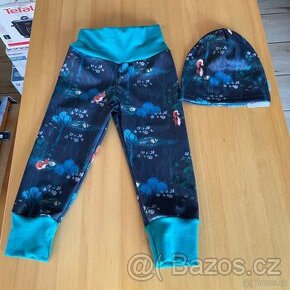 NOVÉ- handmade Soft kalhoty +čepice Unuo- 86 + S