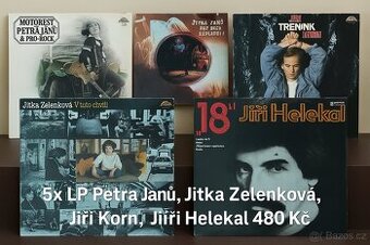 5 LP – Petra Janů, Jiří Korn, Zelenková – komplet za 480 Kč
