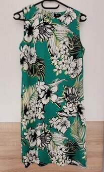 ŠATY ZELENÉ BÍLÉ KVĚTY 38 M
