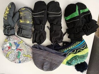 Dětské čepice +rukavice vel. 4-6let