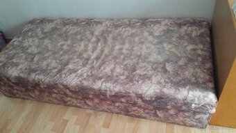 Postel, barva světle fialová, vzor květy, 200 x 90 x 41