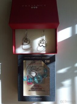 Stříbrné náušnice PRESENCE, Stříbrný náhrdelník SWAROVSKI