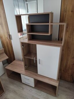 Obývací stěna dub Sonoma+bílá