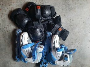 Kolečkové brusle vel. 32-35 s chrániči