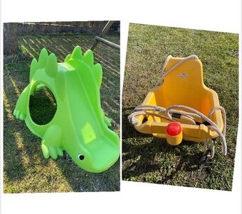 Hračky na zahradu- Dino skluzavka a houpačka