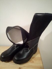 Koženoplstěné teplé holínky