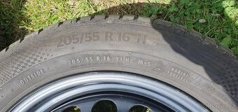 Plechové disky 5x112 original VW Zimní pneu 205/65r16