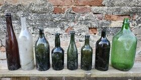Staré láhve - půdní nález (dekorace)