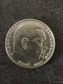 2 Reichsmark 1939 E (Říšská 2 marka)