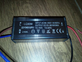 Zdroj- LED lq30W, 20-36V/900mA pro LED 30W ,IP65,