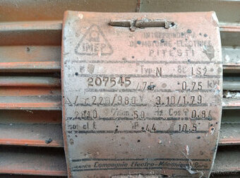 Elektromotor 0,75 kW, 2810 ot.