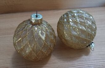 NOVÉ Vánoce luxusní velké zlaté vánoční baňky na stromeček