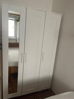 BRIMNES, IKEA Skříň se 3 dveřmi a zrcadlem, bílá