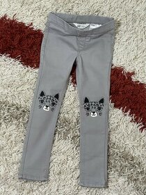 Šedé skinny džíny H&M vel.110, 4-5 let