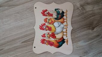 Dekorační cedulka slepičky