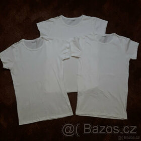 tričko bílé dívčí 3kusy, velikost 156