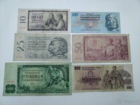 Bankovky Československo - sada ČSSR - Normalizace