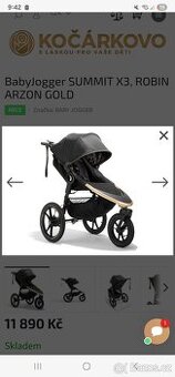 Sportovní kočárek BabyJogger SUMMIT X3, ROBIN ARZON GOLD